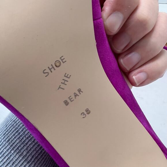 Shoe The Bear Cora Metal Toes Suede Heel Purple Women's 7/EU38 Tried On - Picture 10 of 11